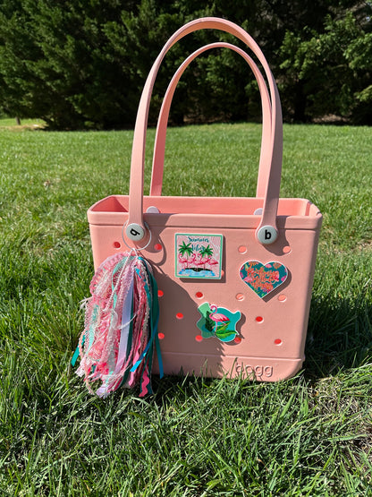 Flamingo themed acrylic charms for Bogg Bags, Bogg compatible purse charms, purse charms for Bogg bag , hard acrylic purse charm