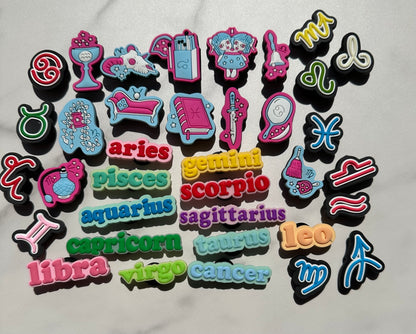 Zodiac Sign Trending Shoe Charms, Special Shoe Charms, Custom Shoes, birthday gifts, Charm Accessories for clogs, Croc Compatible shoe charm