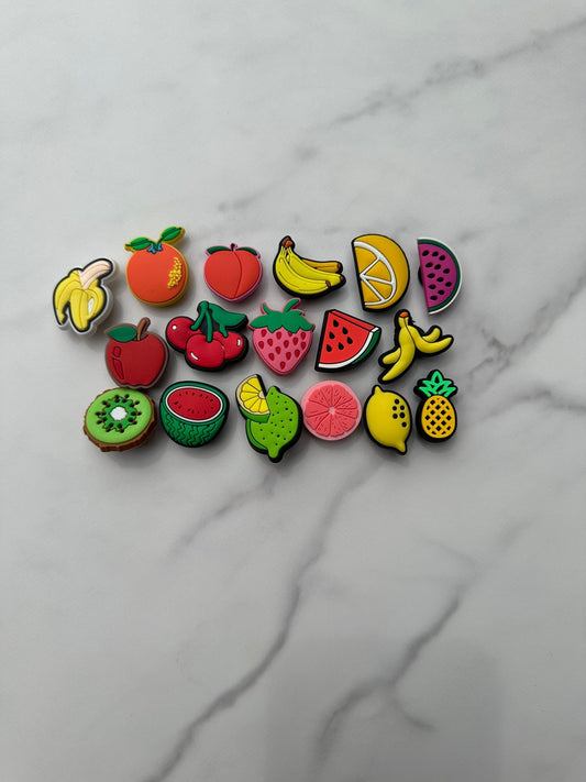 New trending fruit charms for your crocs, croc compatible shoe buttons, clog compatible strawberry